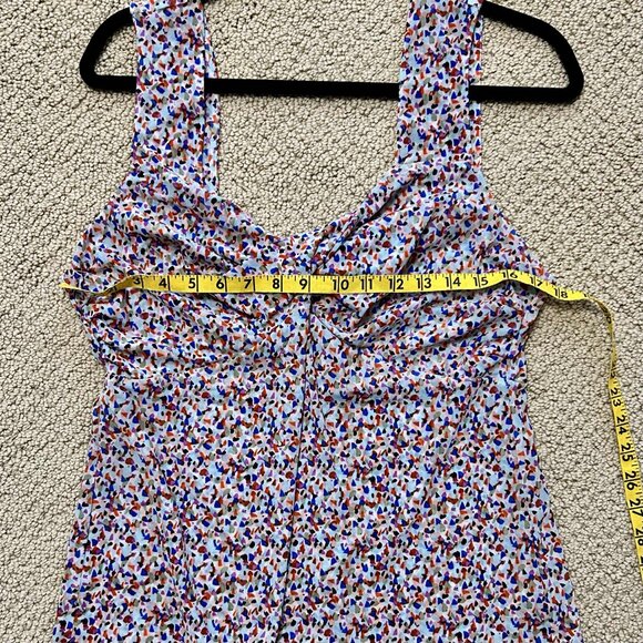 CAbi 6314 Bustier Tank Blouse, Multi-Color Confetti Pattern, Mesh Material, Med - Picture 5 of 6